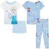 imageDisney Girls 4piece Snugfit Cotton Pajama Set Soft amp Cute for KidsFrozen