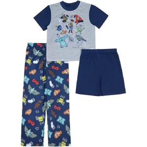imageDisney Boys 3piece Loosefit Pajama Set Soft amp Cute for KidsPixar Fun 3