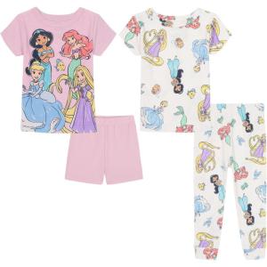 imageDisney girls 4piece Snugfit Cotton Pajama Set Soft amp Cute for KidsSketchy Princess